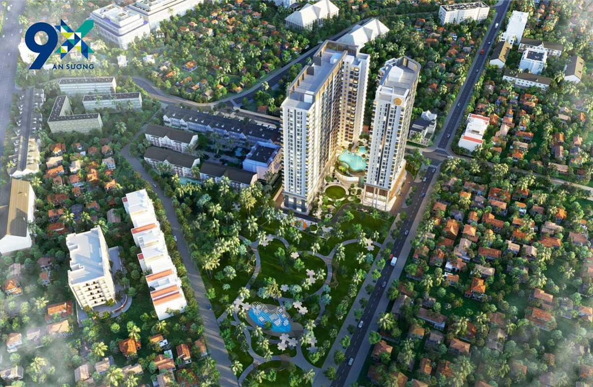 9X An Sương Phối cảnh tổng thể dự án căn hộ 9X An Sương