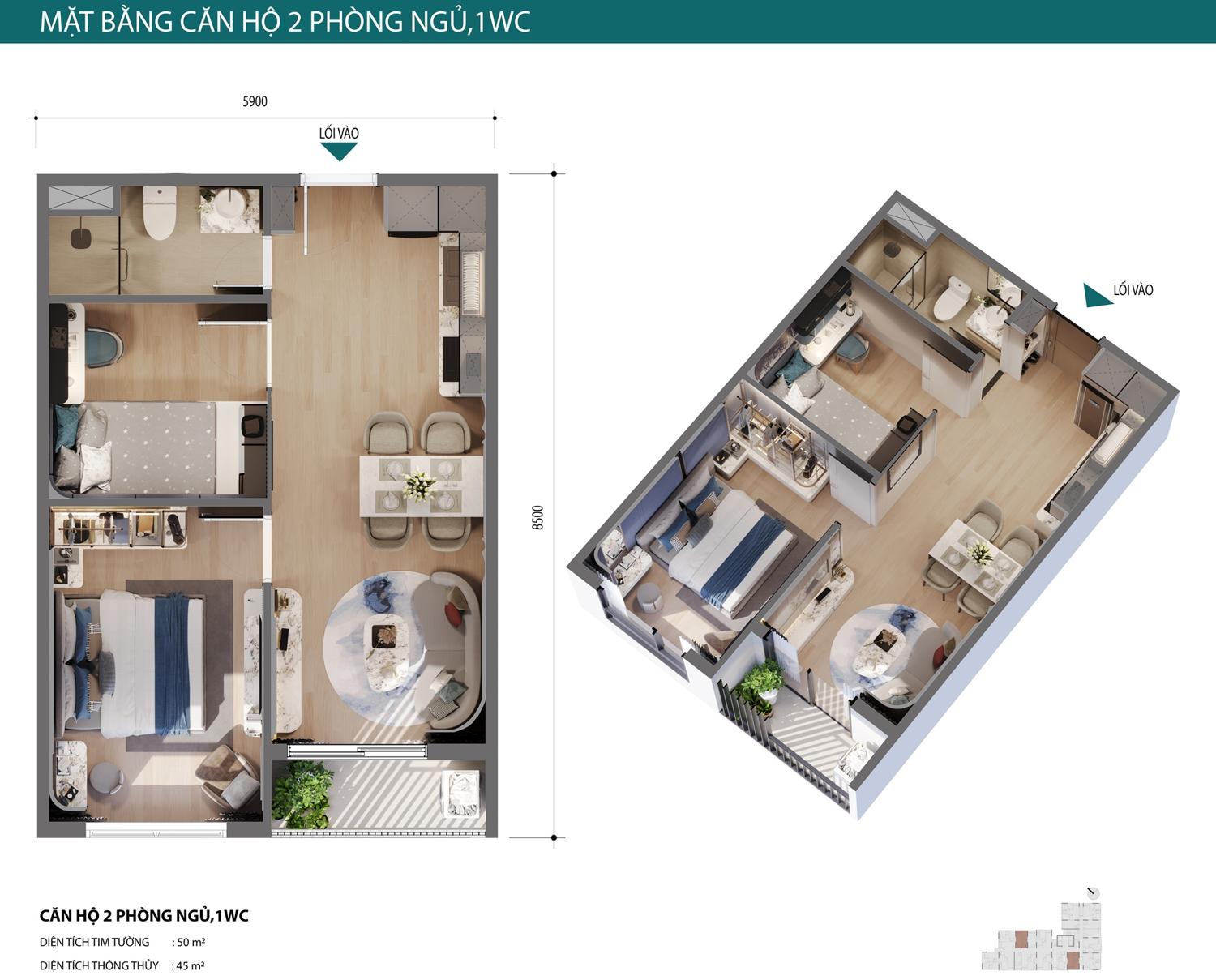 Thiết kế 2PN Sky Zen
