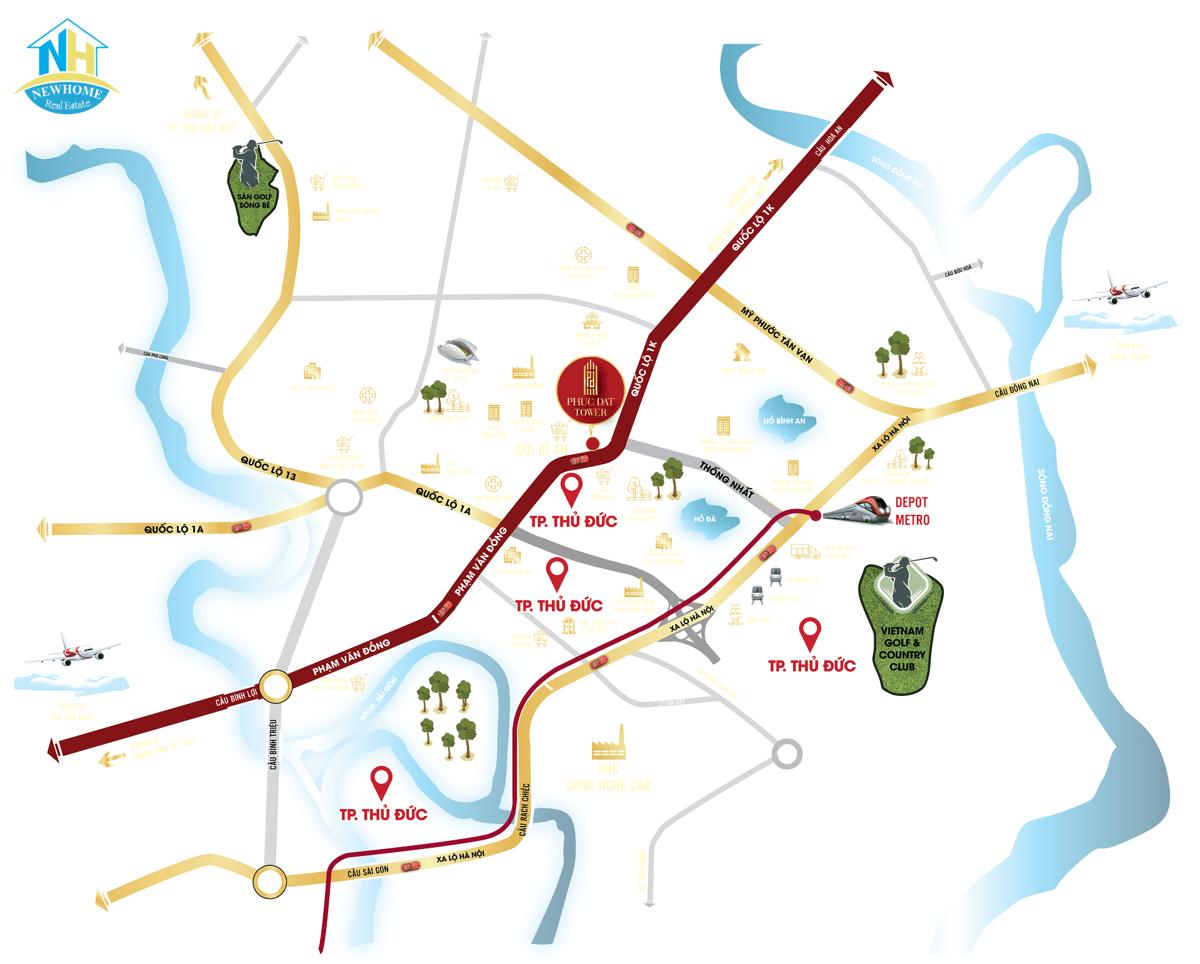 Vị trí dự án Diamond Connect Dĩ An