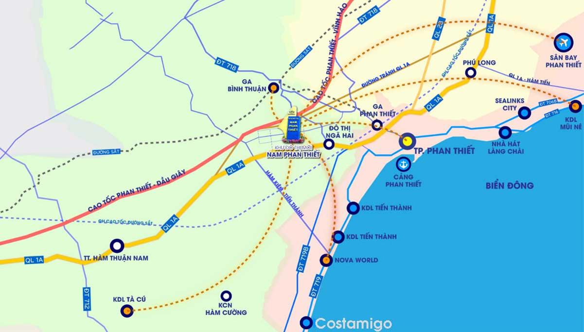 Vị trí dự án Costamigo Phan Thiết