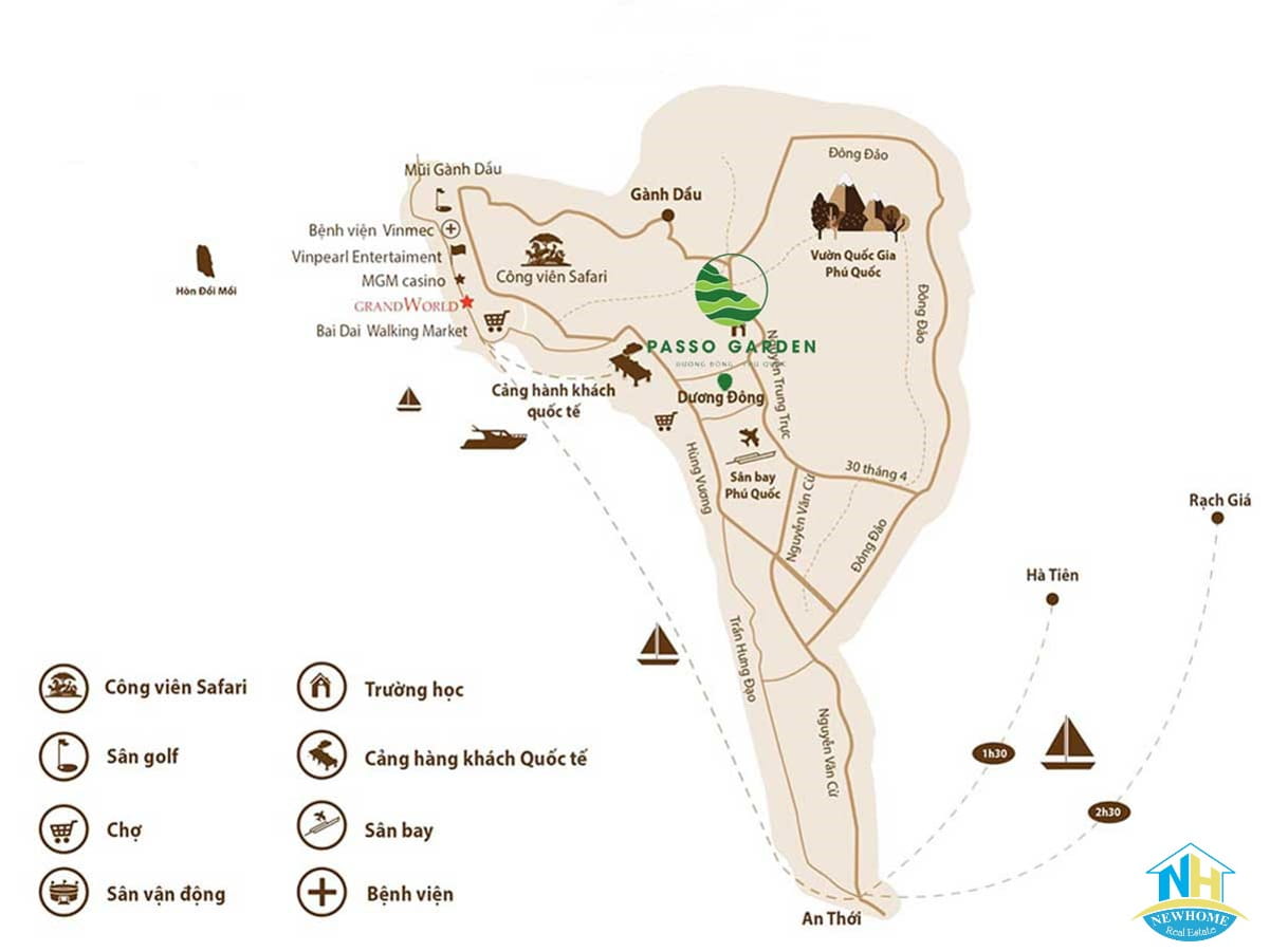 Passo Garden Phú Quốc Vị trí kết nối dự án Passo Garden