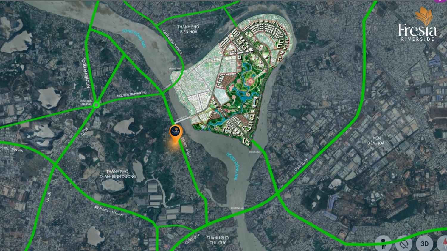 Vị trí dự án Fresia Riverside