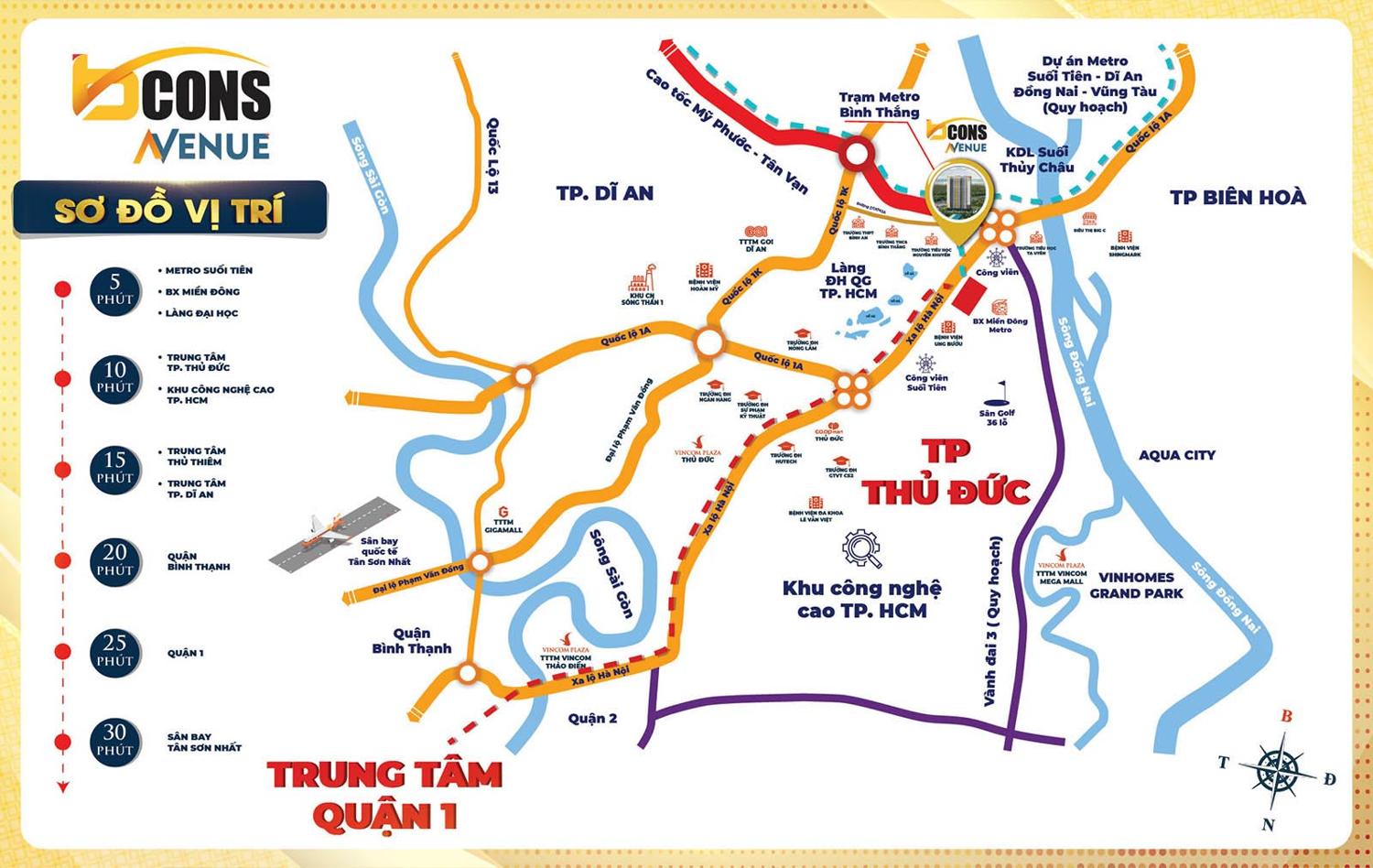 Vị trí Bcons Avenue