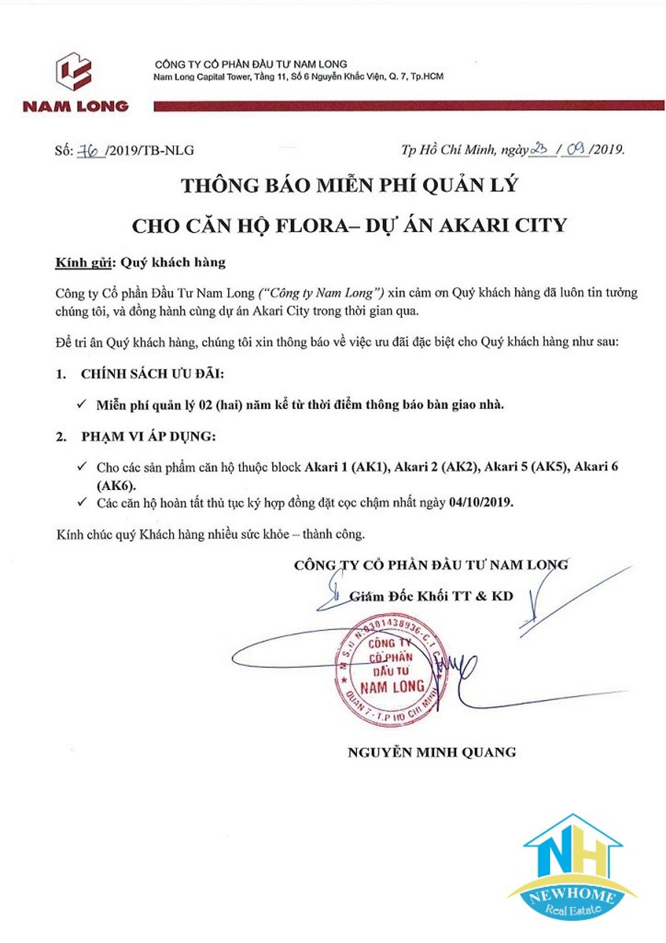 Akari City Bình Tân Chương trình ưu đãi Akari City