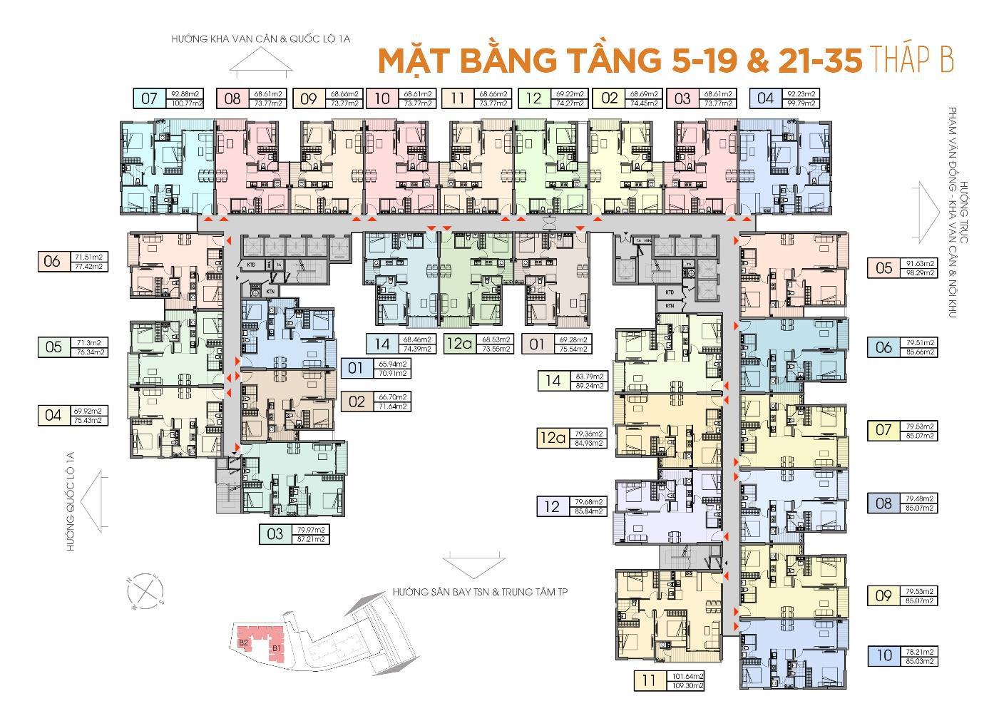 Mặt bằng Block B