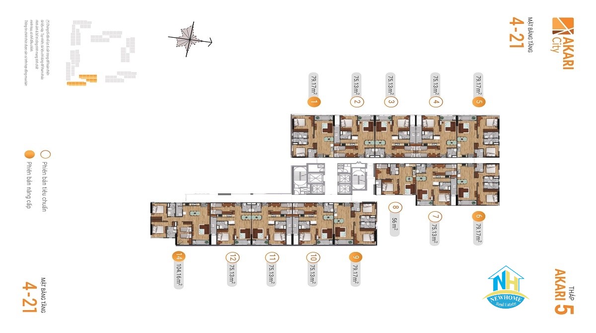 Akari City Bình Tân Mặt bằng Tháp 5 Akari City