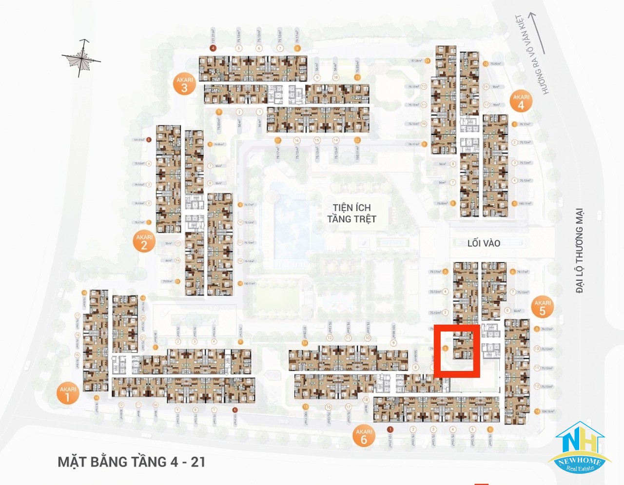 Akari City Bình Tân Mặt bằng tổng thể Akari City
