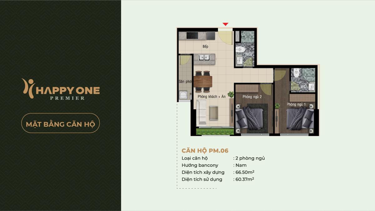 Dự án căn hộ Happy One Premier Quận 12 Mặt bằng căn hộ Happy One Premier