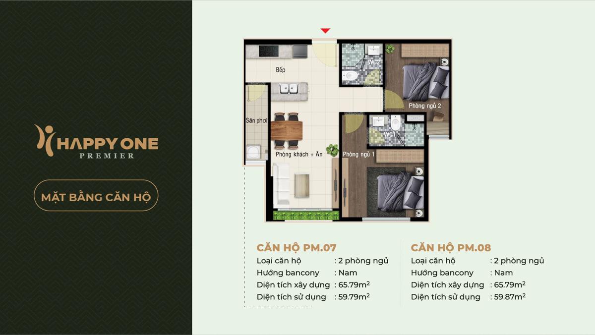 Dự án căn hộ Happy One Premier Quận 12 Mặt bằng căn hộ Happy One Premier