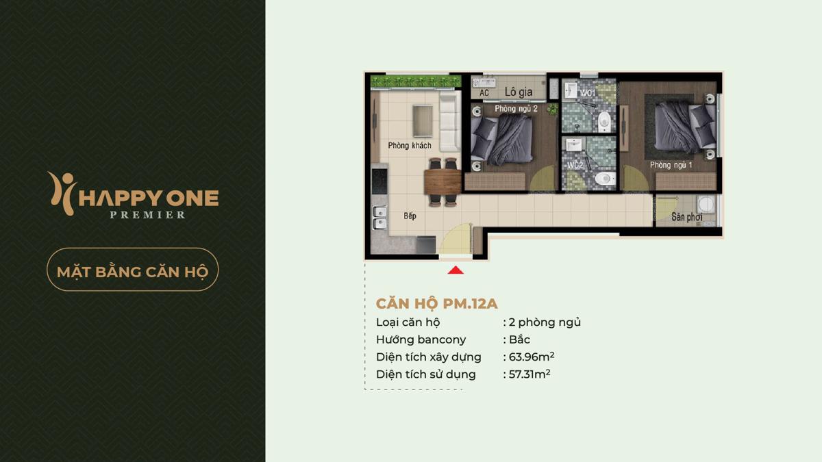 Dự án căn hộ Happy One Premier Quận 12 Mặt bằng căn hộ Happy One Premier