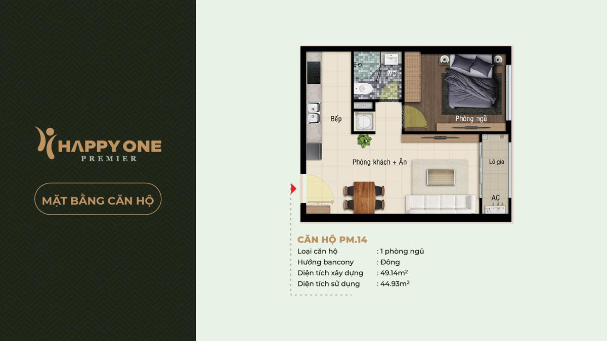 Dự án căn hộ Happy One Premier Quận 12 Mặt bằng căn hộ Happy One Premier