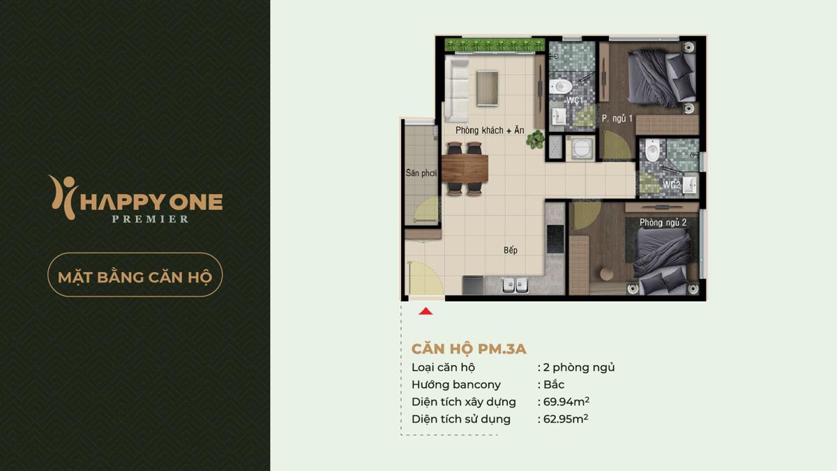 Dự án căn hộ Happy One Premier Quận 12 Mặt bằng căn hộ Happy One Premier