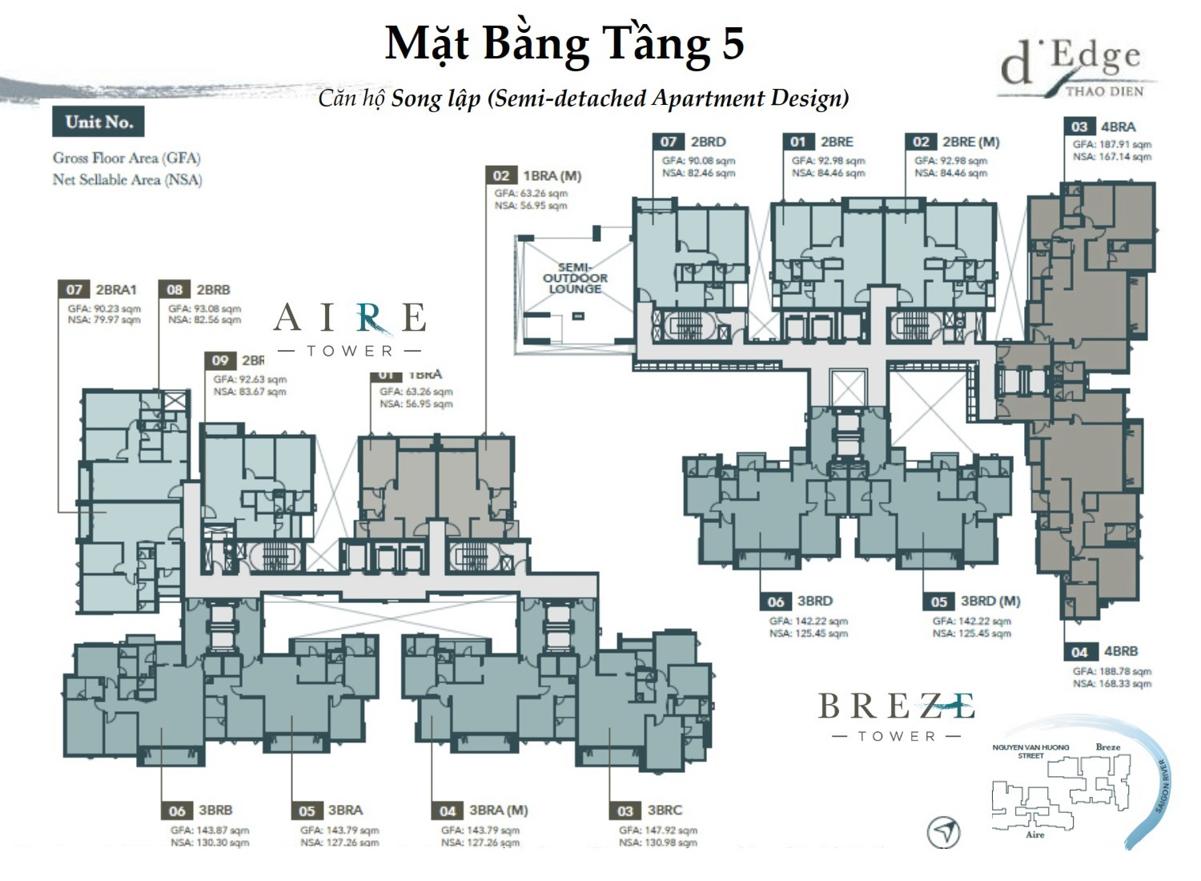 D’EDGE Thảo Điền Mặt bằng dự án D'edge Thảo Điền