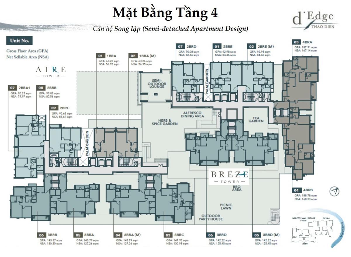 D’EDGE Thảo Điền Mặt bằng dự án D'edge Thảo Điền