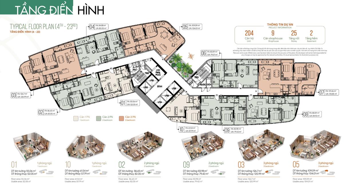 Thảo Điền Green Towers Mặt bằng dự án Thảo Điền Green Towers