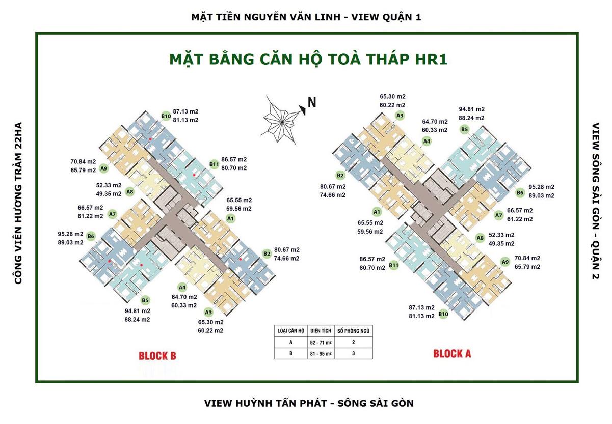 Eco Green Sài Gòn Mặt bằng căn hộ dự án Eco Green Sài Gòn