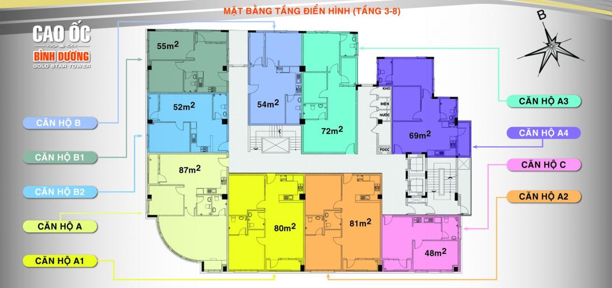 Mặt bằng dự án Gold Star Tower
