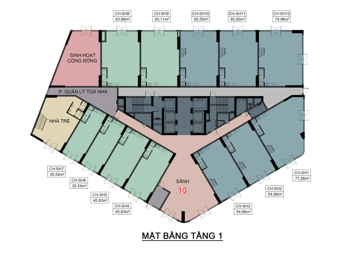 Mặt bằng tầng dự án Phú Tài Central Life