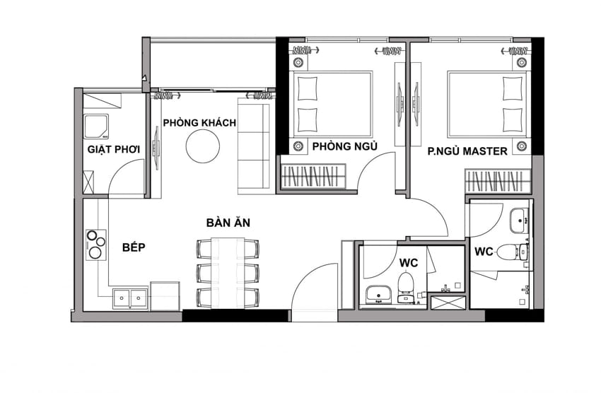 Căn hộ Honas Residence Bình Dương Thiết kế căn hộ Honas Residence