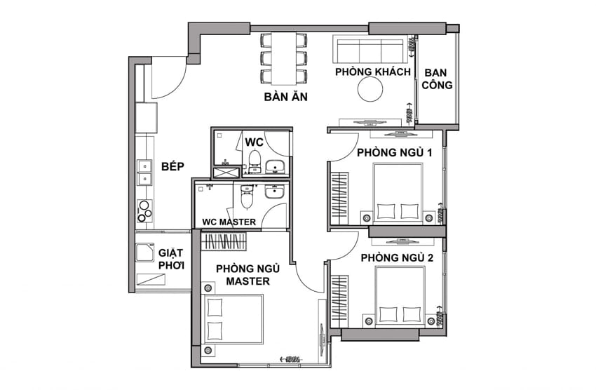 Căn hộ Honas Residence Bình Dương Thiết kế căn hộ Honas Residence