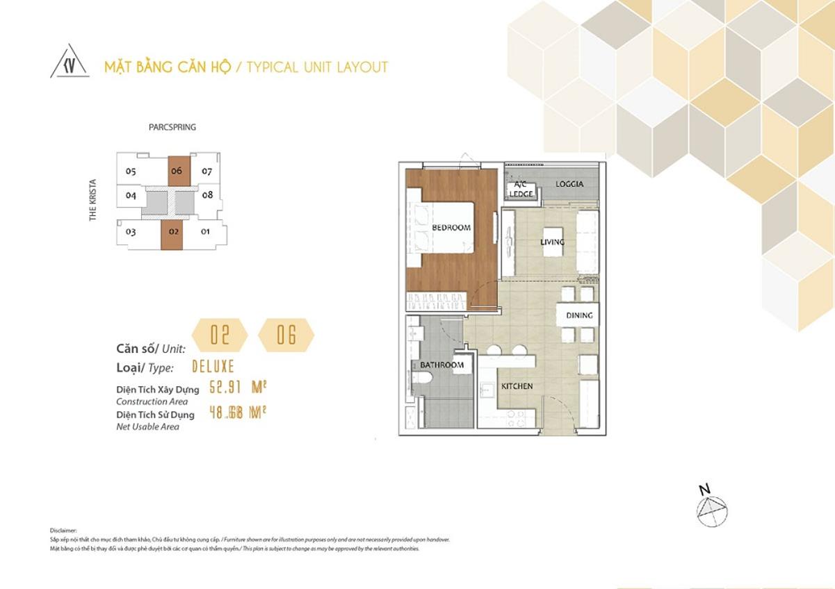 Thiết kế căn hộ dự án Kris Vue