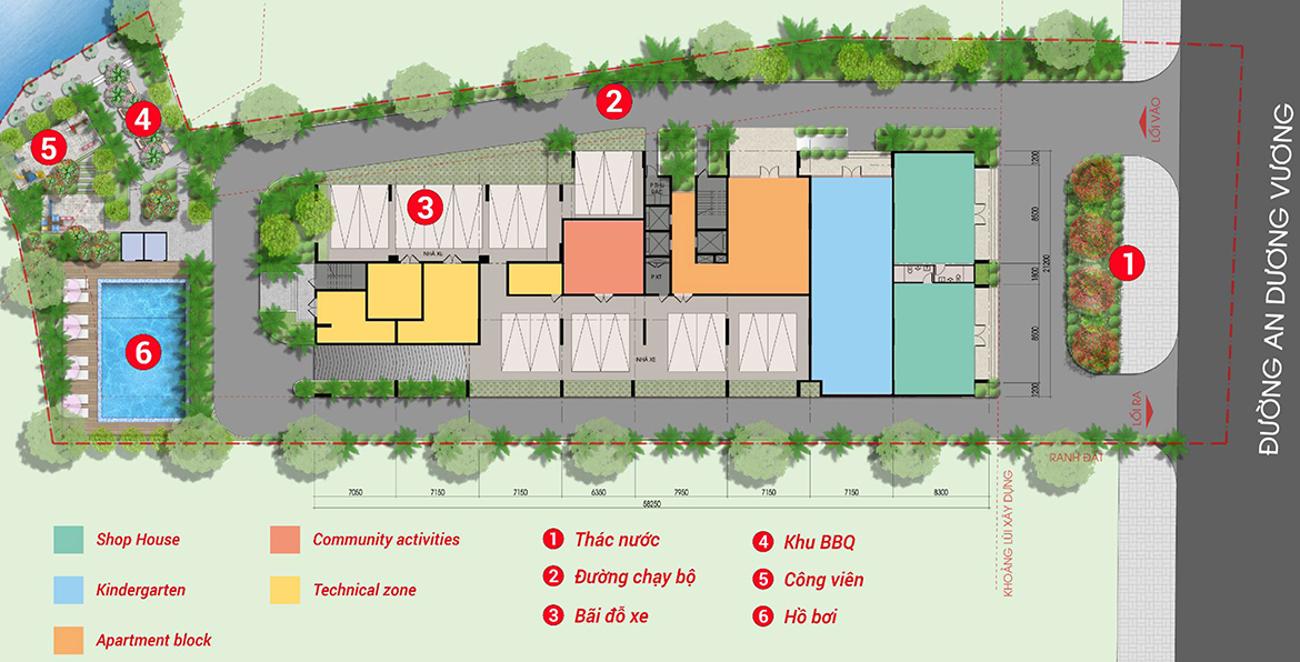 Căn hộ West Intela quận 8 Mặt bằng tiện ích căn hộ West Intela