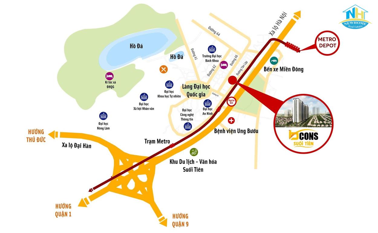 Bcons Suối Tiên Vị trí & liên kết Bcons Suối Tiên