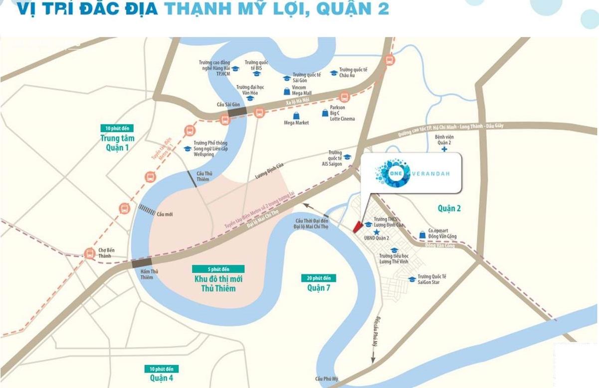 Vị trí dự án One Verandah Quận 2