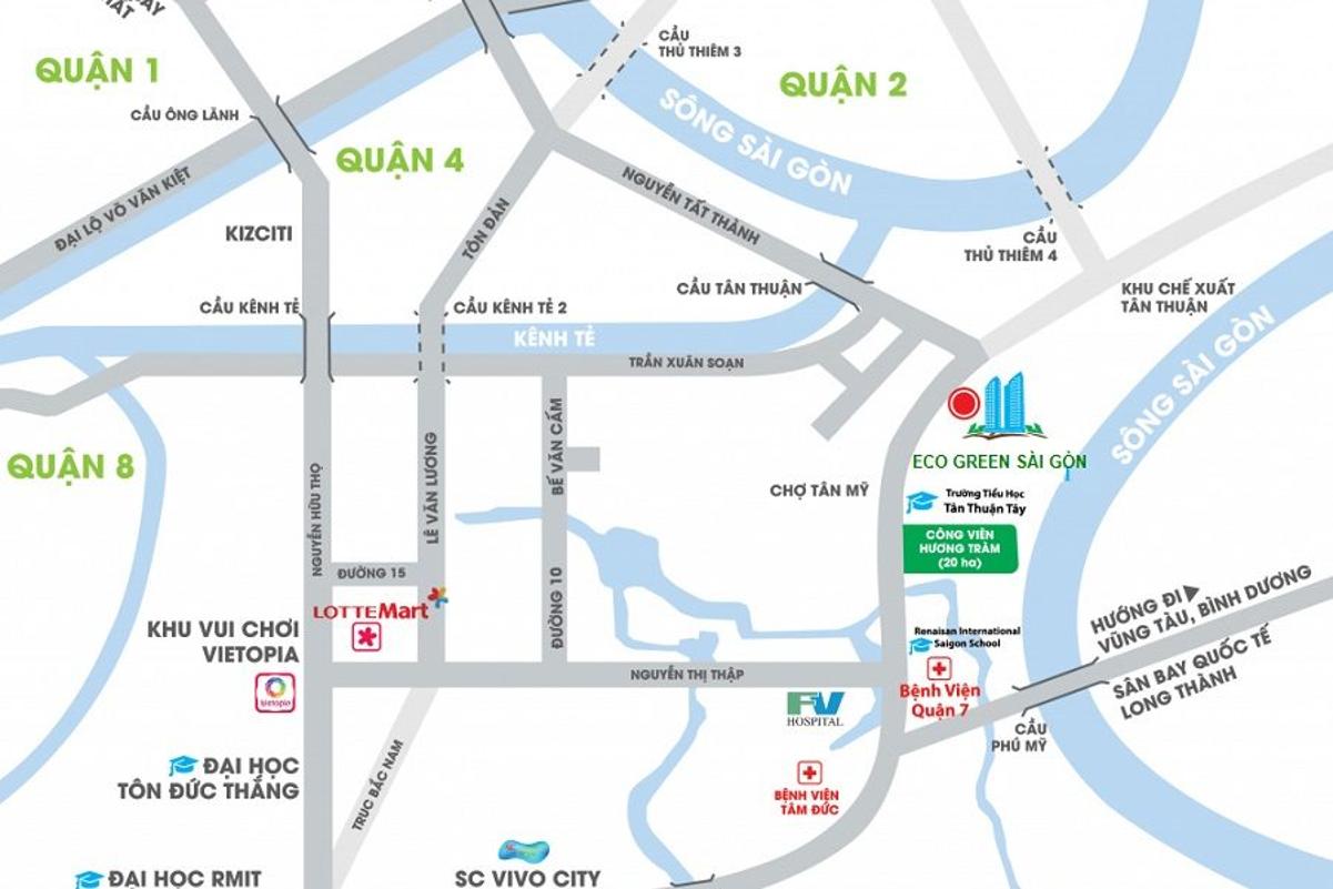 Eco Green Sài Gòn Vị trí dự án Eco Green Sài Gòn