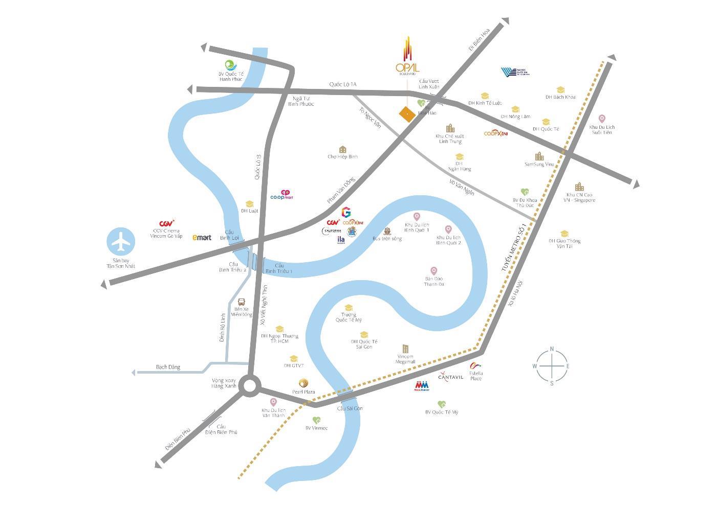 Vị trí căn hộ Opal Boulevard
