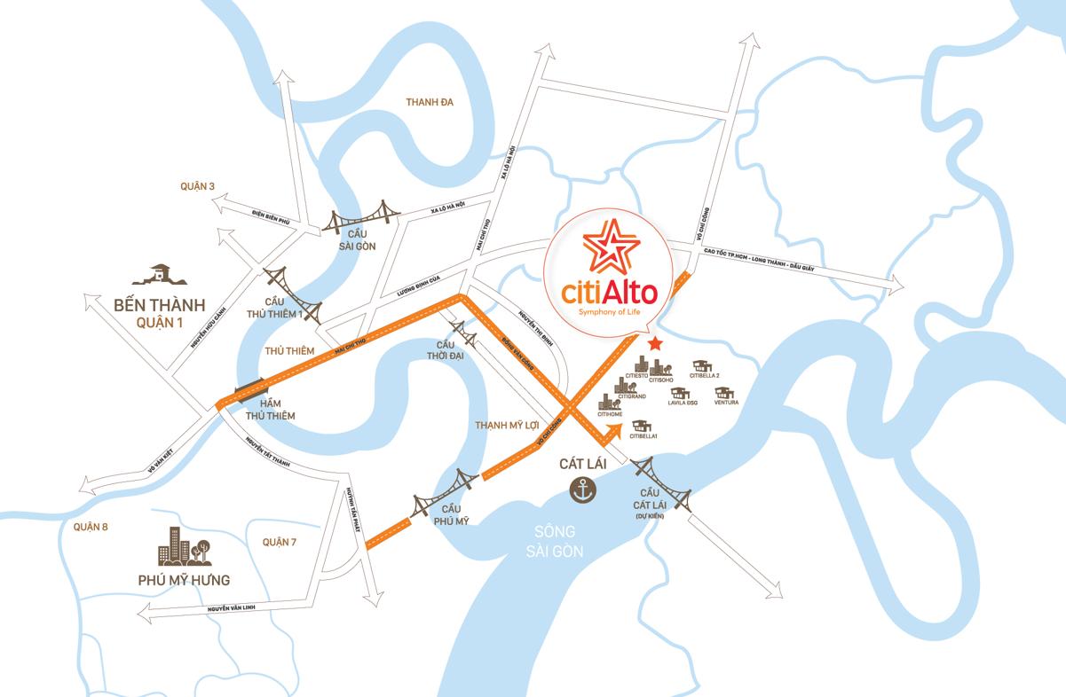 Vị trí dự án Citialto Quận 2