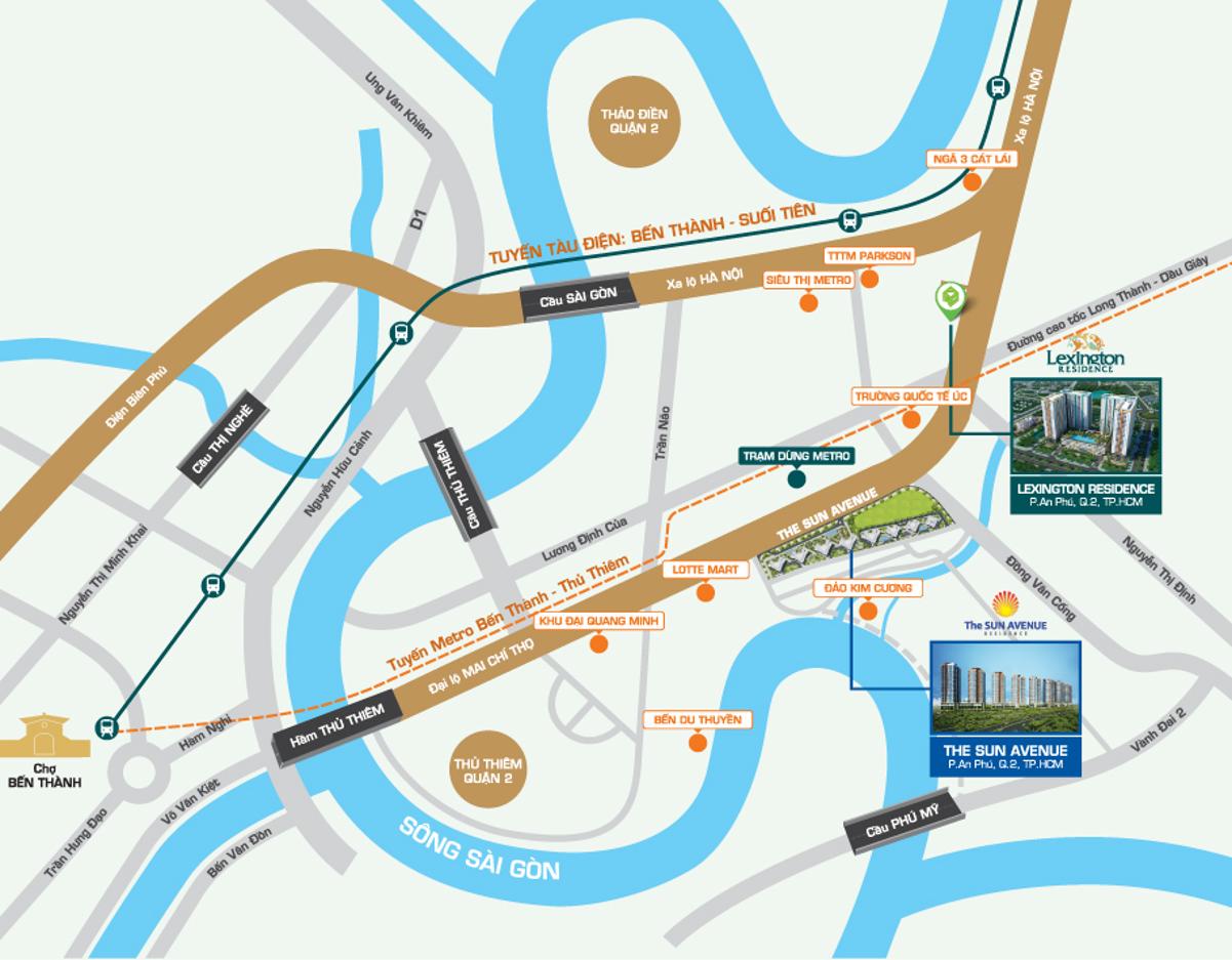 Lexington Residence Quận 2 Vị trí dự án Lexington Residence