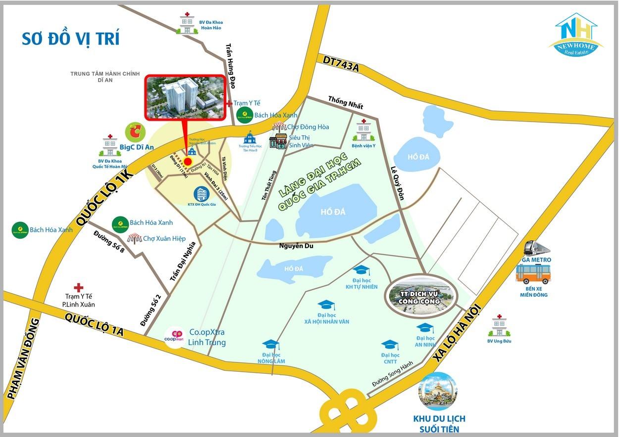 Vị trí dự án Bcons Green View