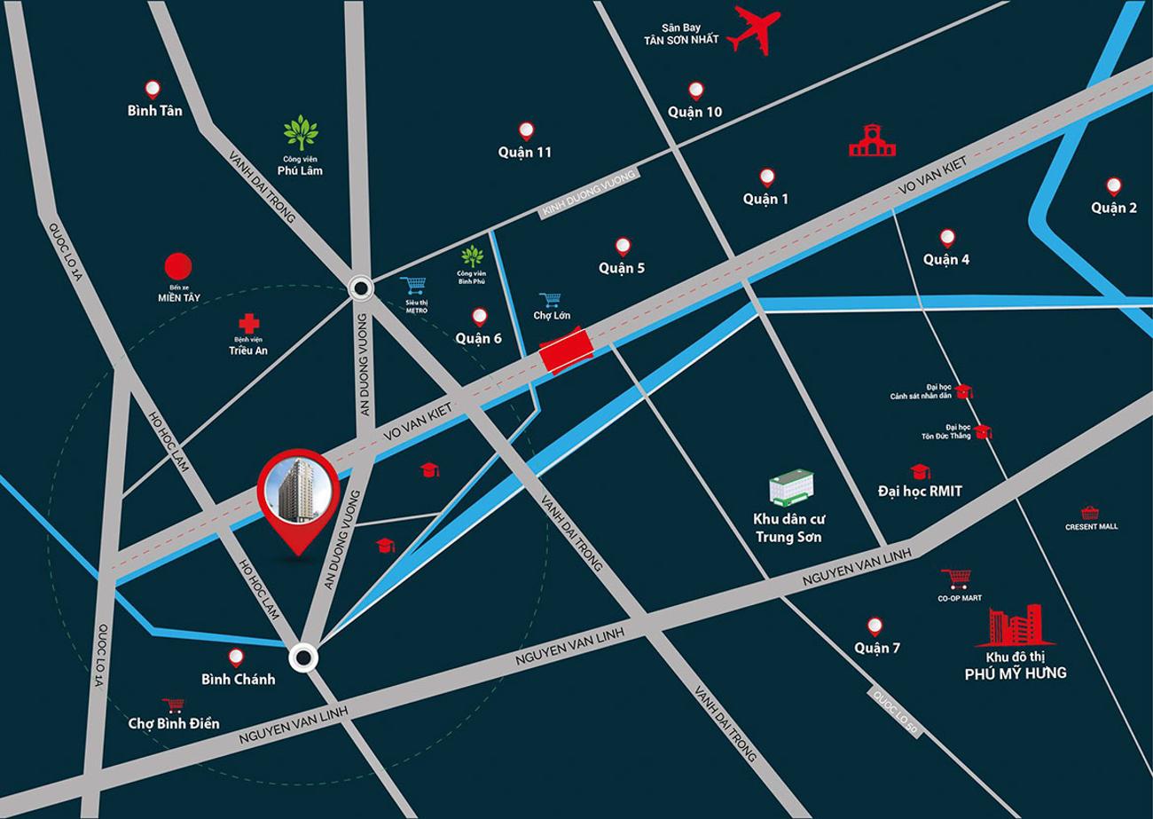 Căn hộ West Intela quận 8 Vị trí căn hộ West Intela