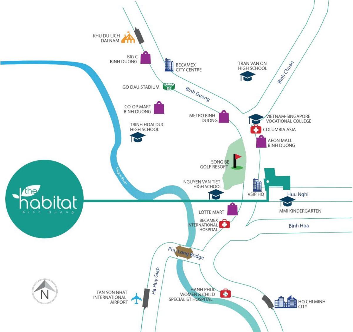 Vị trí dự án The Habitat Bình Dương