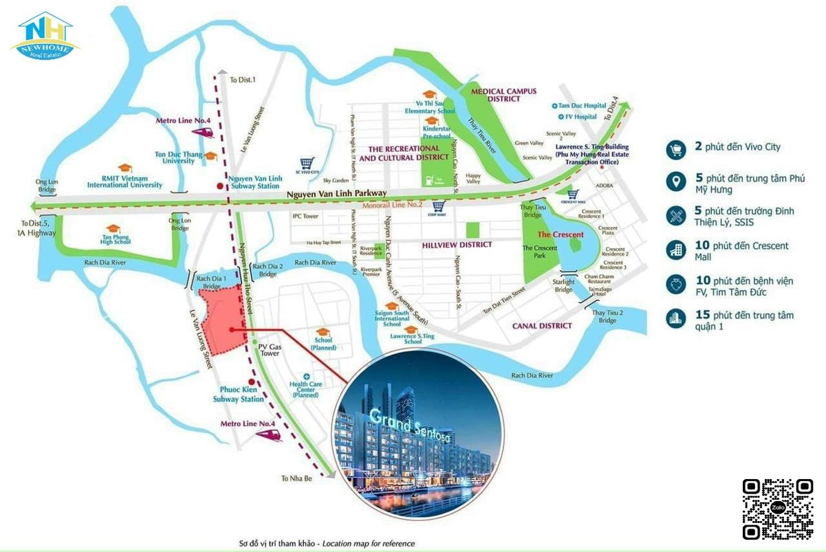 Grand Sentosa Nhà Bè Vị trí Grand Sentosa Nhà Bè