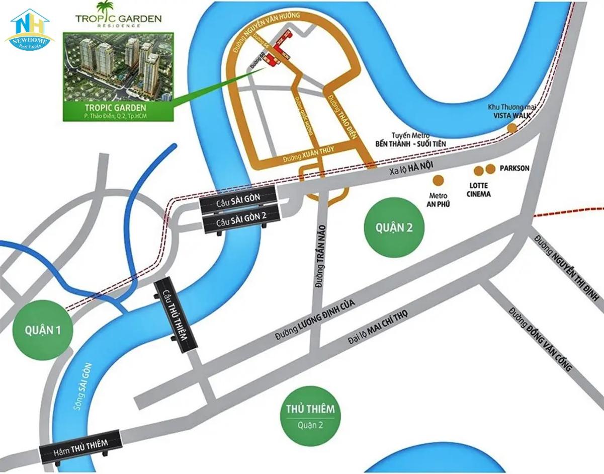 Tropic Garden Quận 2 Vị trí dự án Tropic Garden